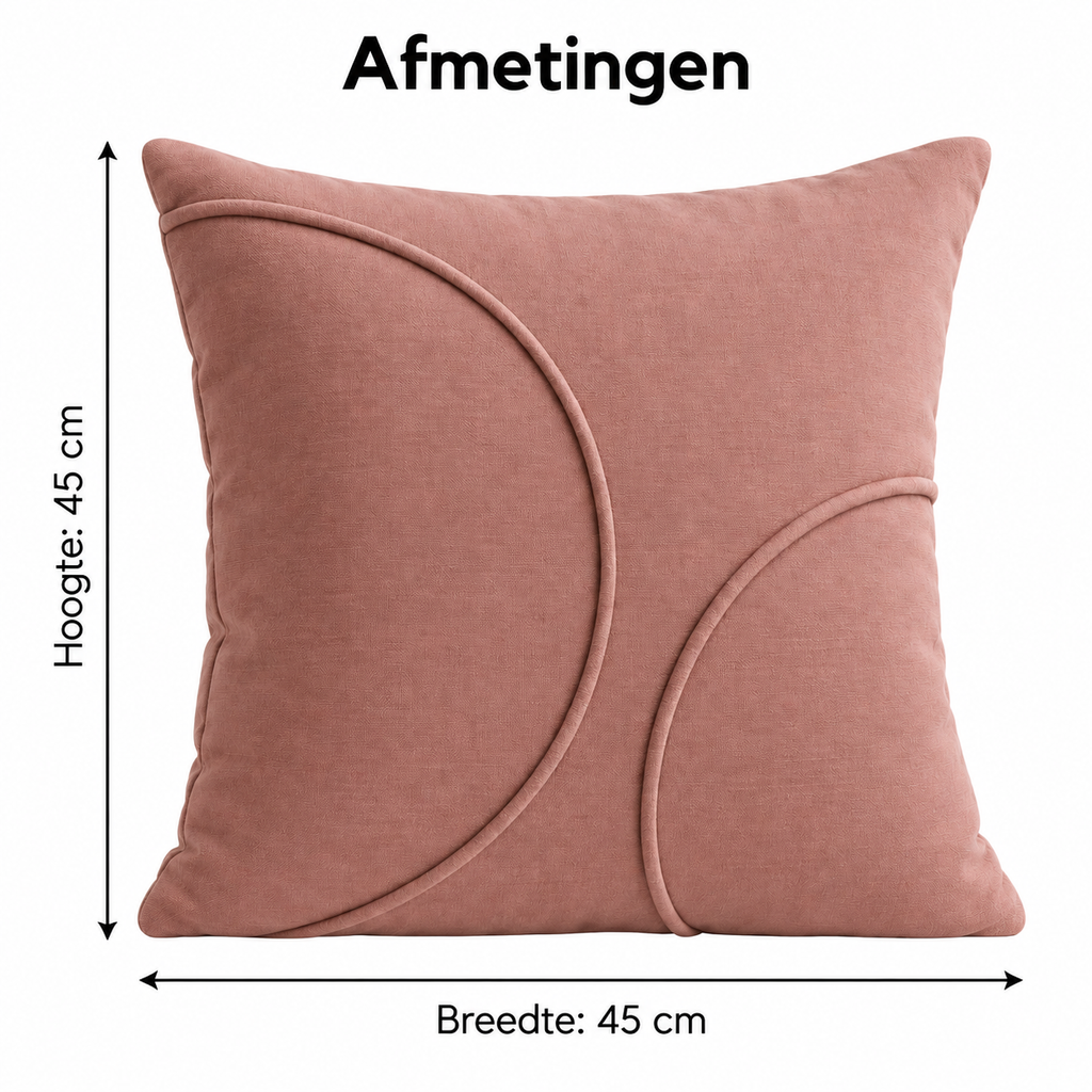 Kussenhoes met gebogen biezen