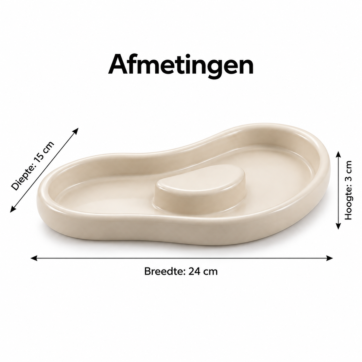 Asymmetrische ringschaal voor sleutels