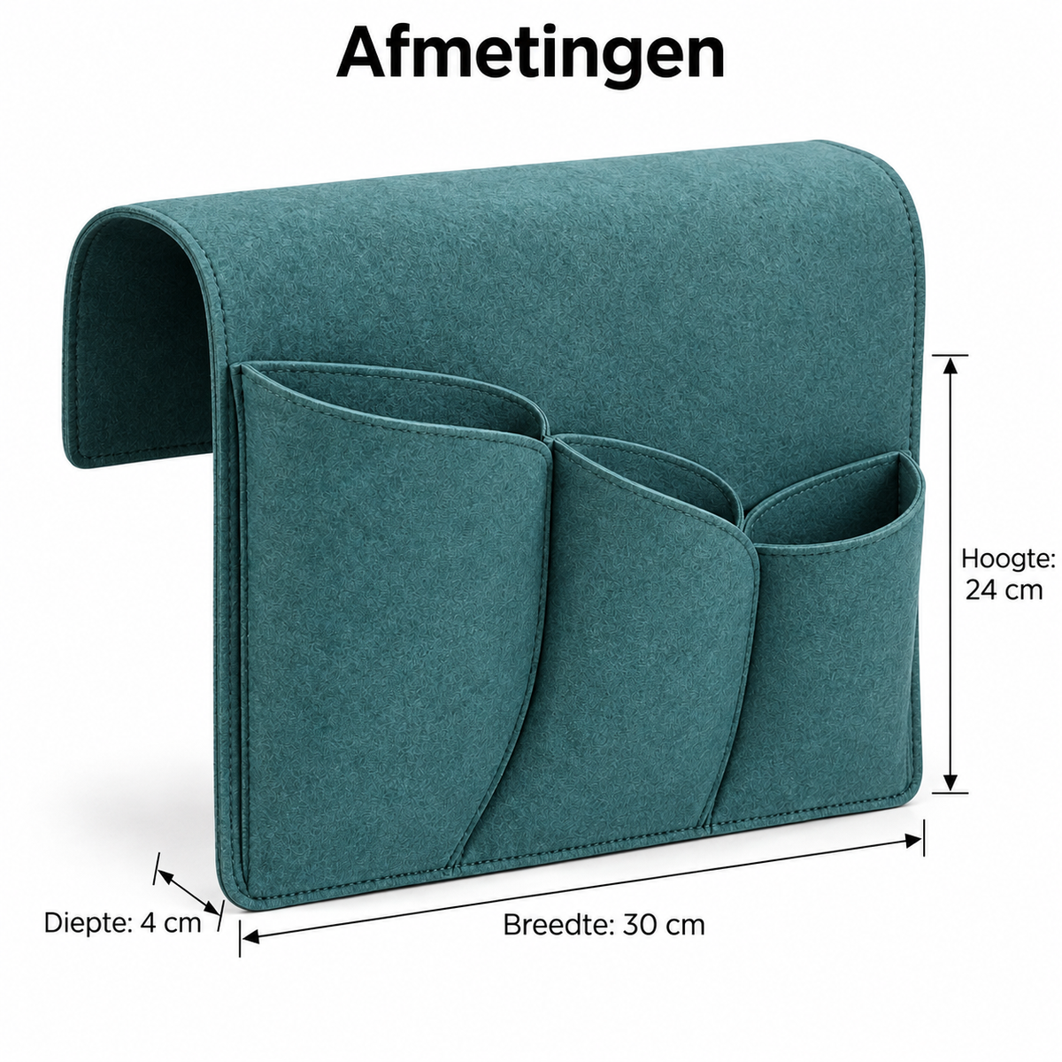 Bladvormige bankleuning-organizer
